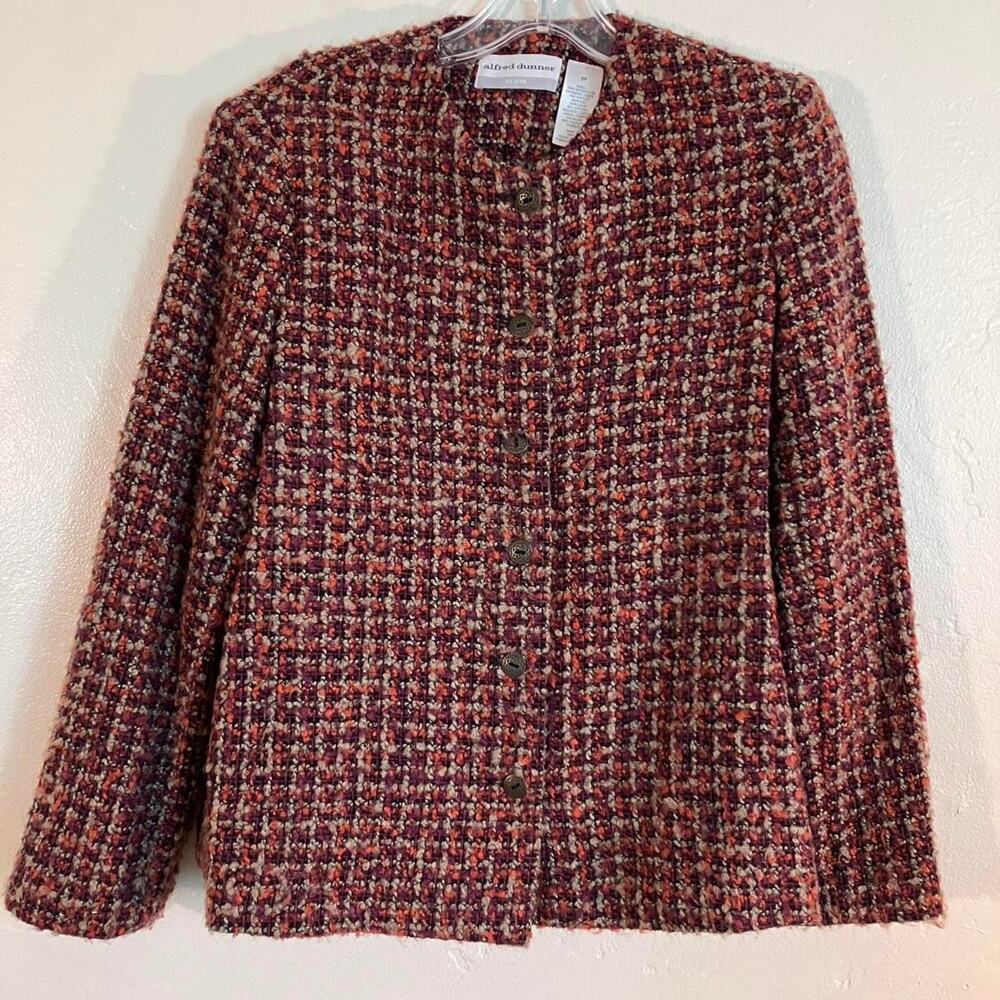 Alfred Dunner Petite Knitted Tweed Blazer‎ Jacket